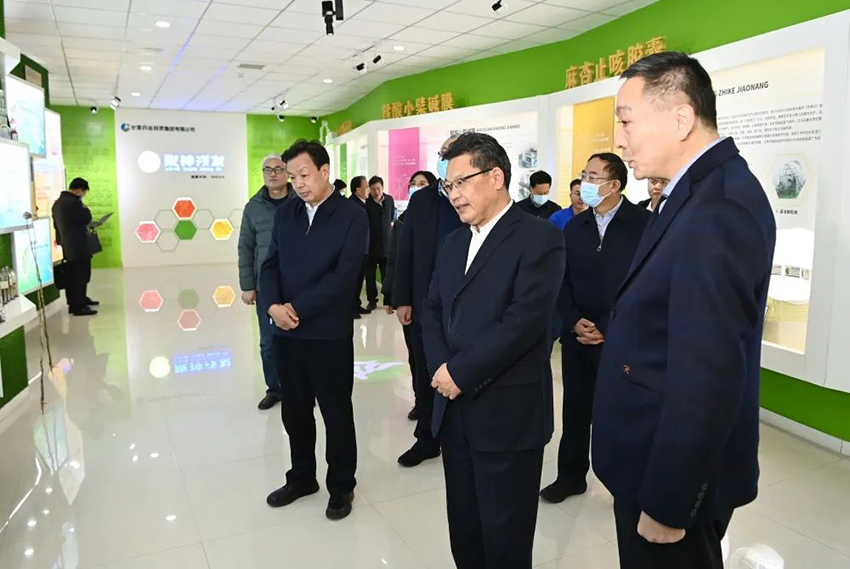 甘肅省委副書記、省長任振鶴到甘肅藥業(yè)集團(tuán)隴神戎發(fā)藥業(yè)公司調(diào)研指導(dǎo)工作